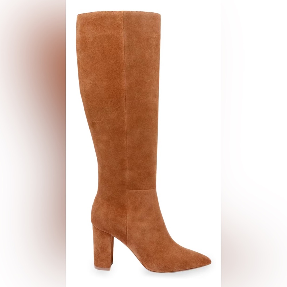 L'AGENCE Women's Christiane Suede Boots Camel Brown Size 10